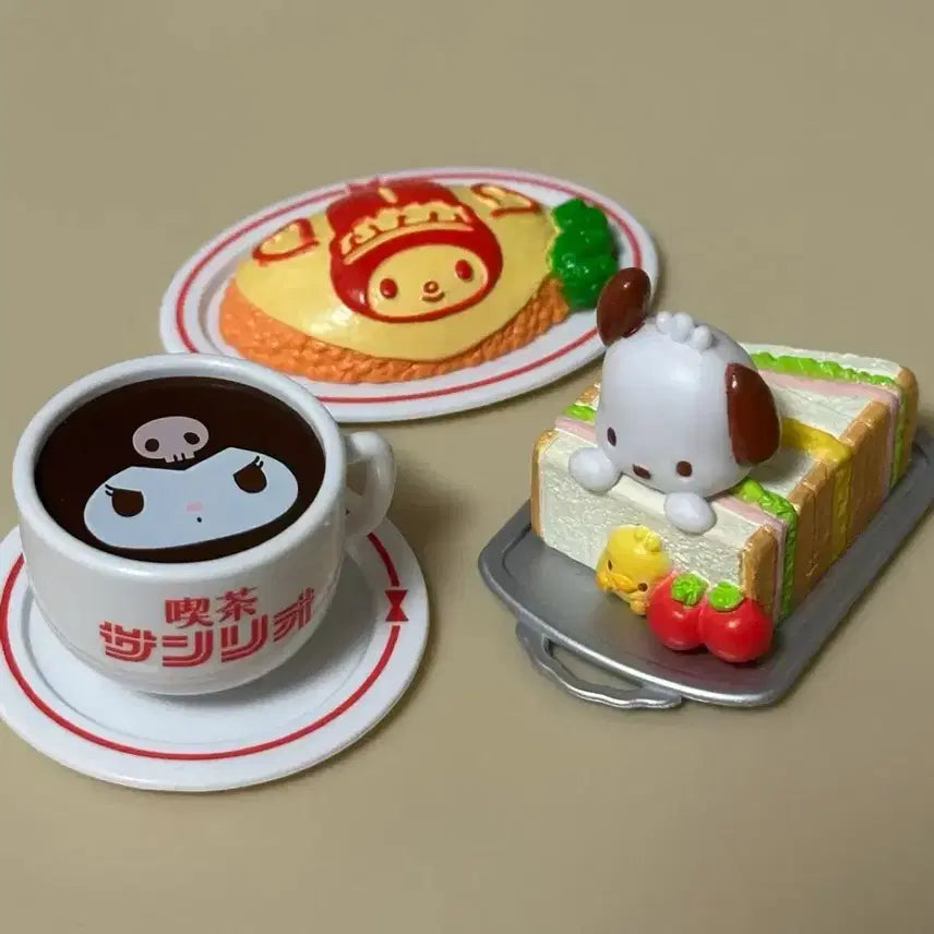 [BUNJANG] Sanrio Kit-sa Miniature Food Set Bundle / 산리오 킷사 리멘트 일괄 산리오 가챠 포챠코 쿠로미 마이멜로디