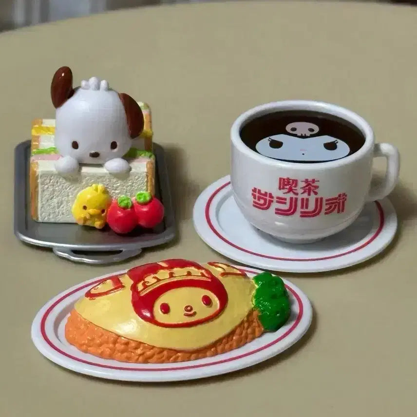 [BUNJANG] Sanrio Kit-sa Miniature Food Set Bundle / 산리오 킷사 리멘트 일괄 산리오 가챠 포챠코 쿠로미 마이멜로디