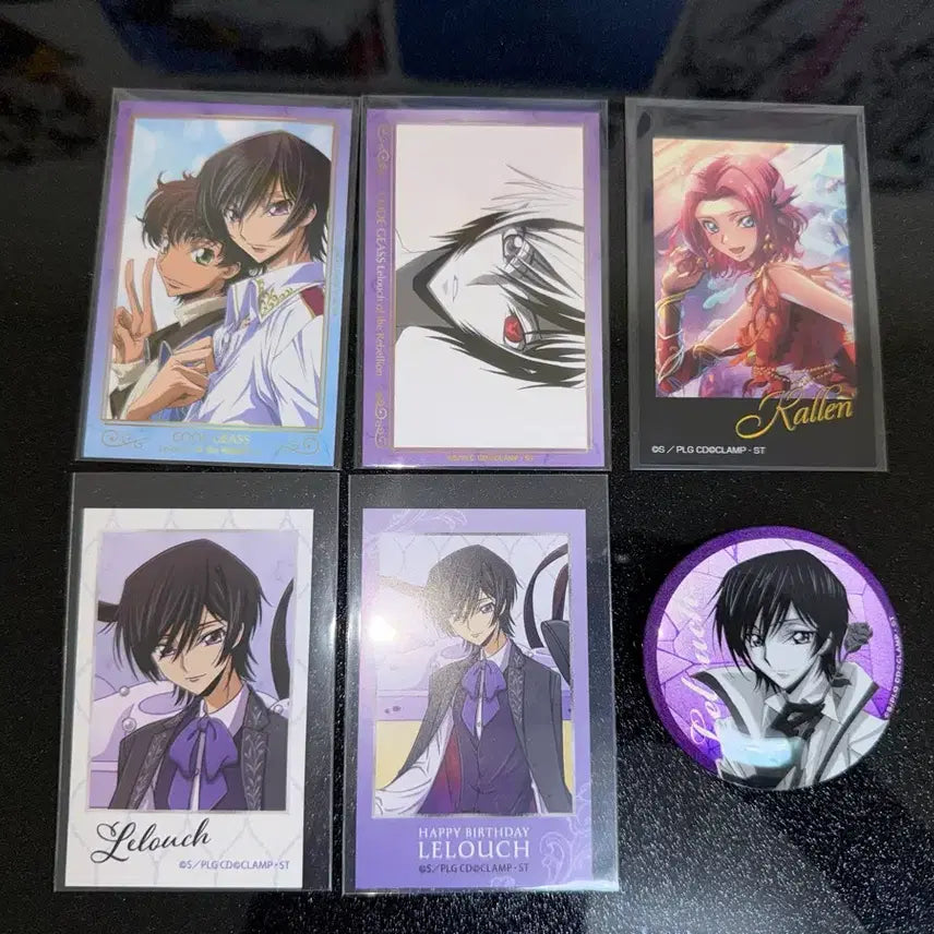 [BUNJANG] Code Geass Lelouch Suzaku Karen Card Can Badge Set / 코드기어스 를르슈 스자쿠 카렌 카드 캔뱃지 양도
