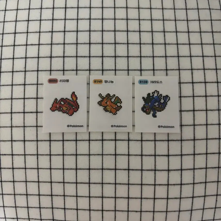 [BUNJANG] Pokemon Pixel Sticker Set: Dragonite, Gyarados / 포켓몬 픽셀 띠부씰 망나뇽 갸라도스