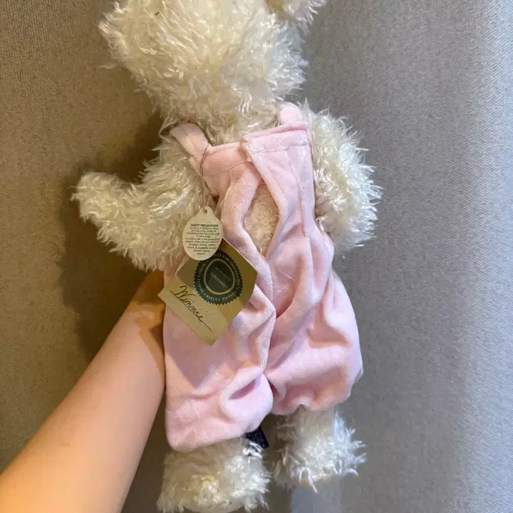 [BUNJANG] Boys Bear Pink Overalls Teddy Bear / 보이즈 베어 핑크 멜빵 곰인형