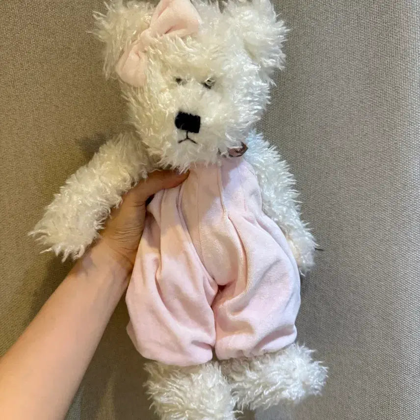 [BUNJANG] Boys Bear Pink Overalls Teddy Bear / 보이즈 베어 핑크 멜빵 곰인형