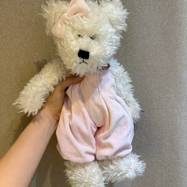 [BUNJANG] Boys Bear Pink Overalls Teddy Bear / 보이즈 베어 핑크 멜빵 곰인형