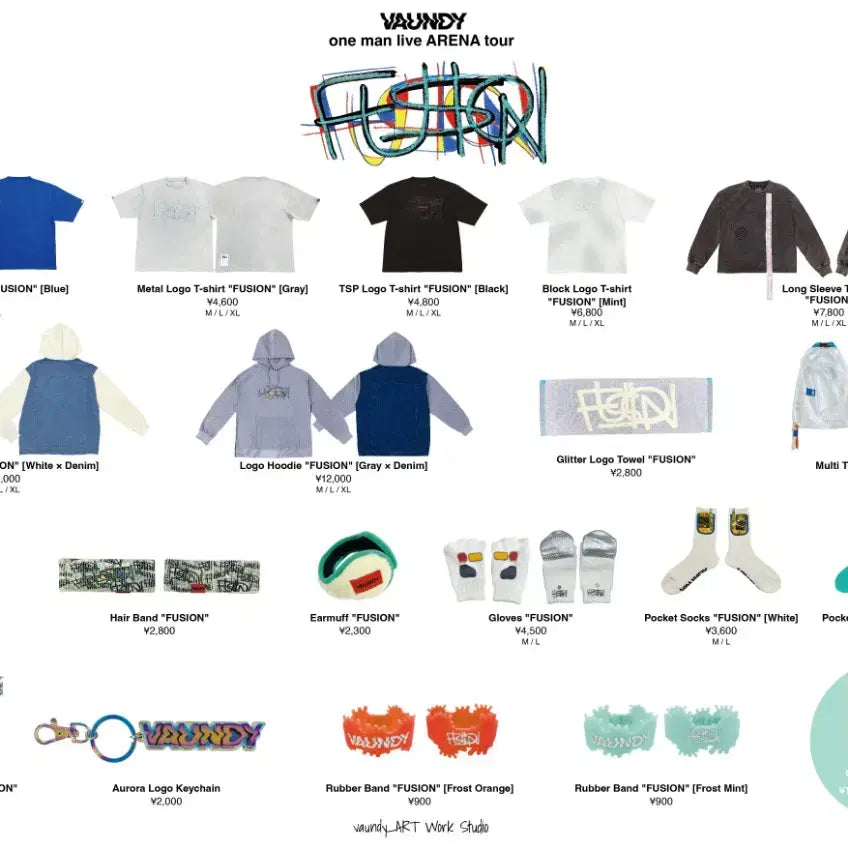 [BUNJANG] Vaundy Fusion Band T-Shirt &amp; Rubber Band Set / 2종SET]바운디 vaundy 티셔츠 콘서트 굿즈 fusion 밴드