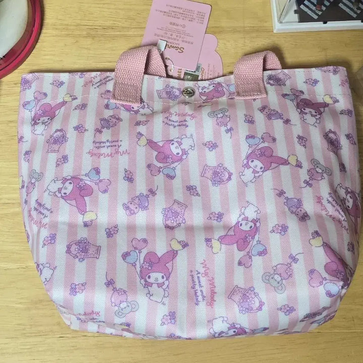 [BUNJANG] Sanrio My Melody Pink Stripe Tote Bag / 산리오 마이멜로디 핑크 스트라이프 토트백