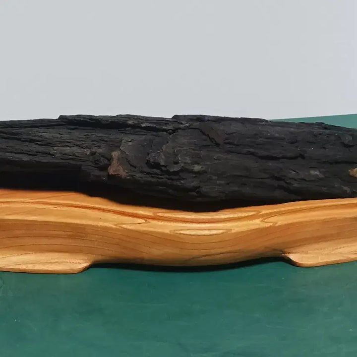 [BUNJANG] Chocolate Stone Scholar Rock with Gwe-mok Wood Stand / 수석(쵸코석)