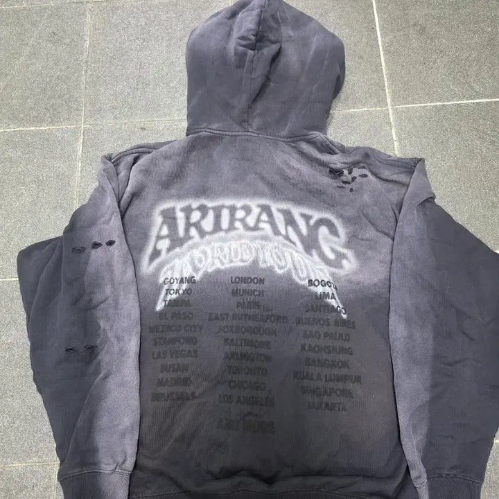 [BUNJANG] BTS Arirang Vintage Hooded Zip-up / BTS 아리랑 빈티지 후드집업