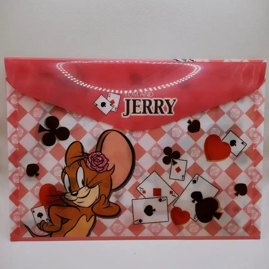 [BUNJANG] Tom and Jerry Large Velcro Pouch File / [고전문구] 톰과 제리 파우치 벨크로 대형 수납 화일
