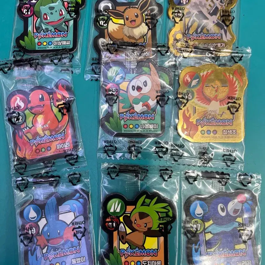 [BUNJANG] Pokemon Choco Chip Cookie Magnet Set - Rare &amp; Common (Sealed) / 포켓몬 초코칩 쿠키 세븐일레븐 마그넷 레어 일반 미개봉
