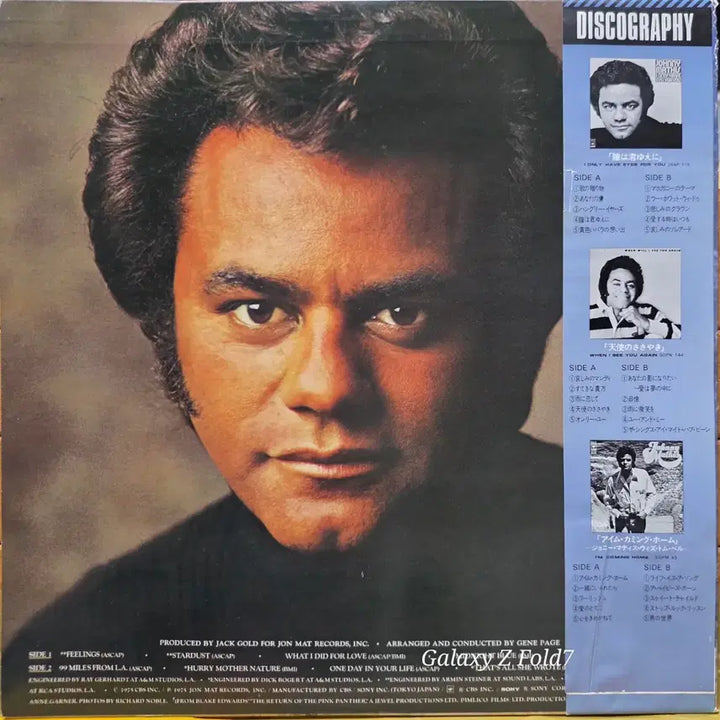 [BUNJANG] Johnny Mathis Feelings LP Record / BA-615. 조니 매티스. Feelings. LP 음반.