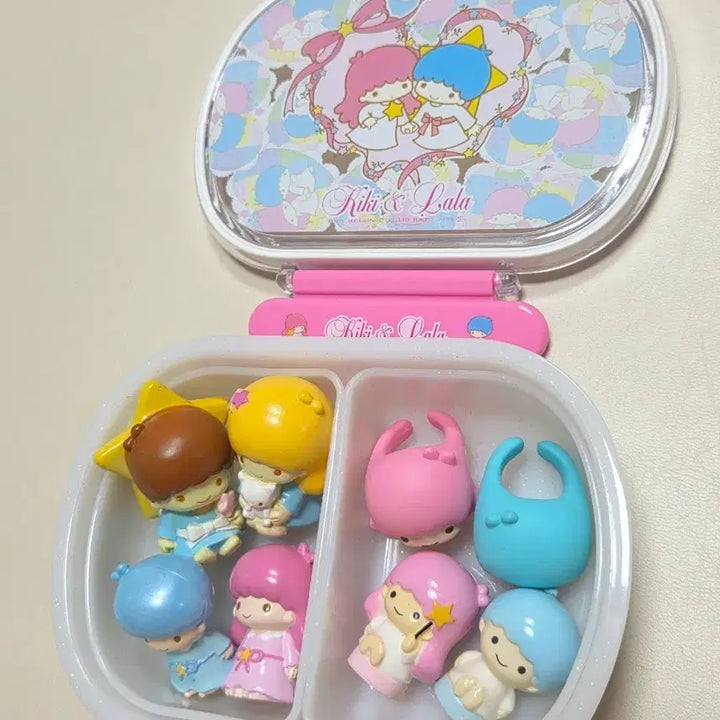 [BUNJANG] Little Twin Stars (Kiki &amp; Lala) Vintage Lunch Box &amp; Figure Set / 세트)고전키키라라 피규어 도시락 보관함 리틀트윈스타