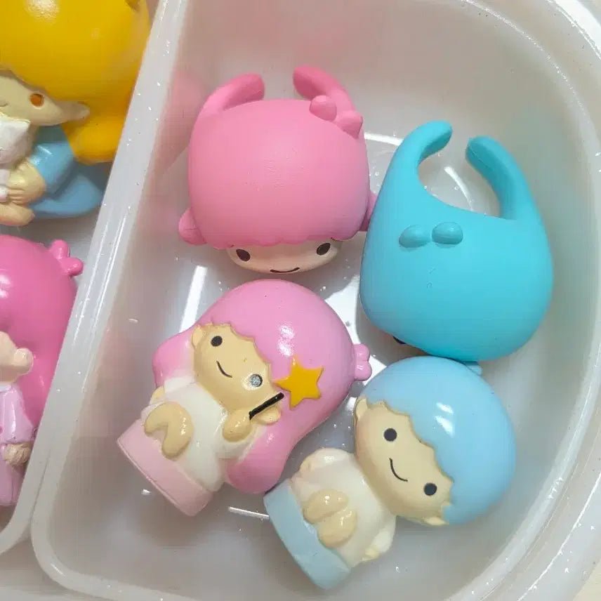 [BUNJANG] Little Twin Stars (Kiki &amp; Lala) Vintage Lunch Box &amp; Figure Set / 세트)고전키키라라 피규어 도시락 보관함 리틀트윈스타