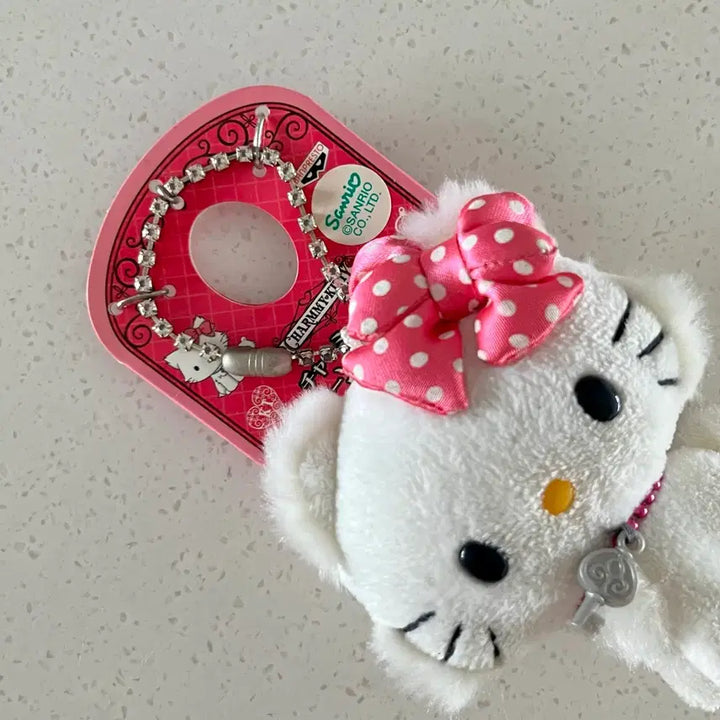 [BUNJANG] Vintage Sanrio Hello Kitty Pink Polka Dot Mini Mascot Doll / 고전 챠미키티 핑크 땡땡이 초소형 마스코트 인형