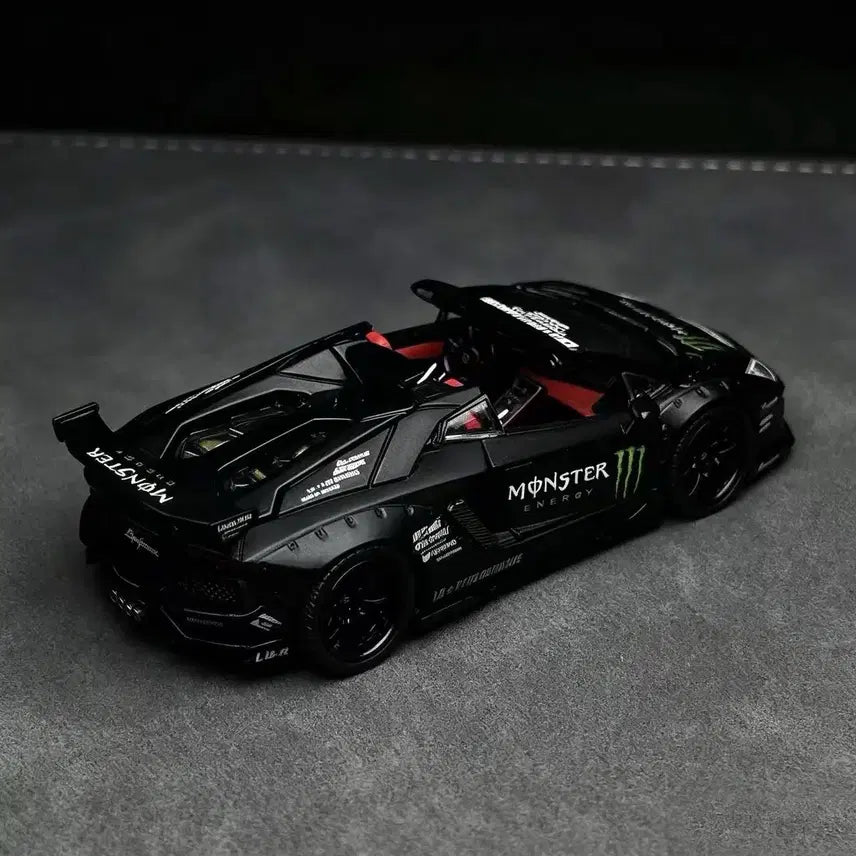 [BUNJANG] 1:64 Scale Lamborghini Aventador LBWK Monster Energy Full Open Diecast Model / 1:64 풀오픈 몬스터 람보르기니 아벤타도르 LBWK 다이캐스트