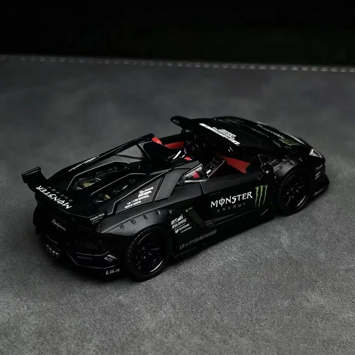 [BUNJANG] 1:64 Scale Lamborghini Aventador LBWK Monster Energy Full Open Diecast Model / 1:64 풀오픈 몬스터 람보르기니 아벤타도르 LBWK 다이캐스트