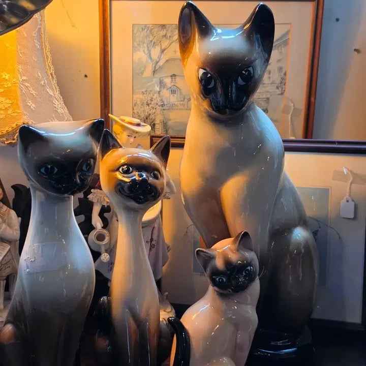 [BUNJANG] British Vintage Siamese Cat Figurine / 영국 빈티지 샴고양이 오브제들