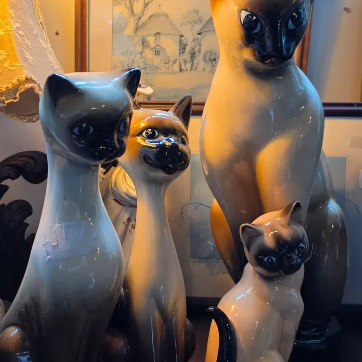[BUNJANG] British Vintage Siamese Cat Figurine / 영국 빈티지 샴고양이 오브제들