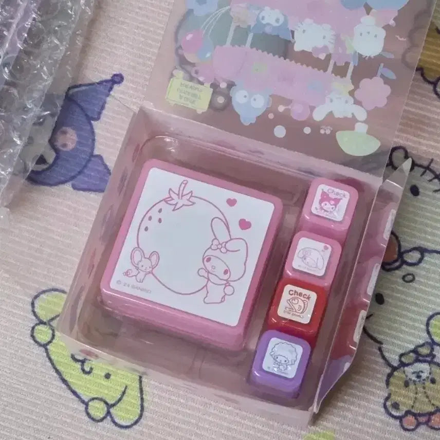 [BUNJANG] Sanrio My Melody Stamp Set, Kerokero Party Stamp, Hanger Gacha Bundle / 급처)산리오 마이멜로디 도장세트 케로케로 파티 메지루시 행거 가챠 일괄판매