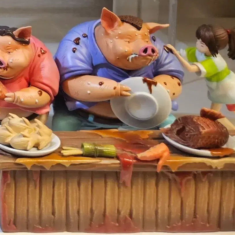 [BUNJANG] Ghibli Spirited Away Pig Family Resin Figurine / 지브리 opm 센과치히로 돼지가족 레진 피규어