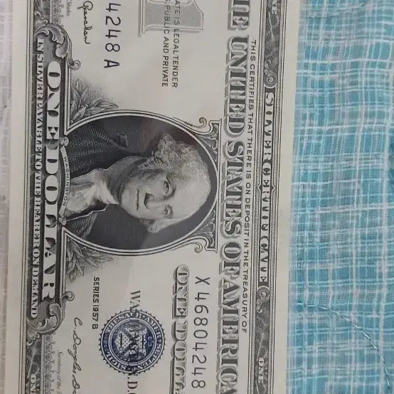 [BUNJANG] 1957 Silver Certificate One Dollar Bill / 미국 1달러 지폐 1957년은태권