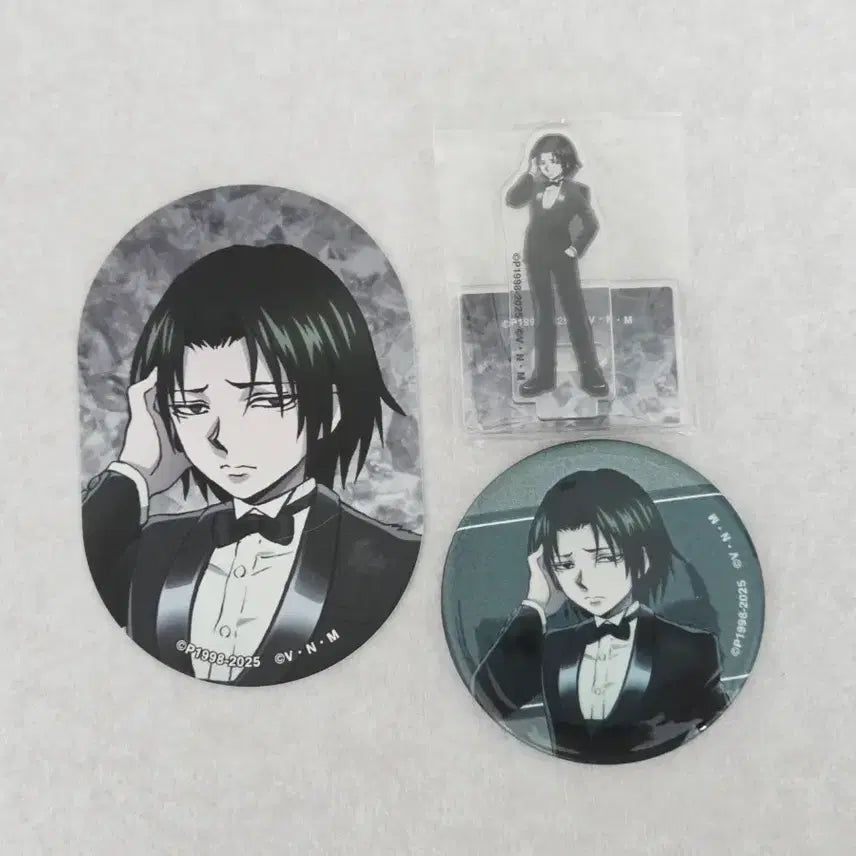 [BUNJANG] Hunter x Hunter Feitan Glitter Can Badge, Sticker, Mini Acrylic Stand Bundle / 헌터헌터 헌헌 페이탄 캔뱃지 스티커 미니 아크릴 스탠드 일괄 판매