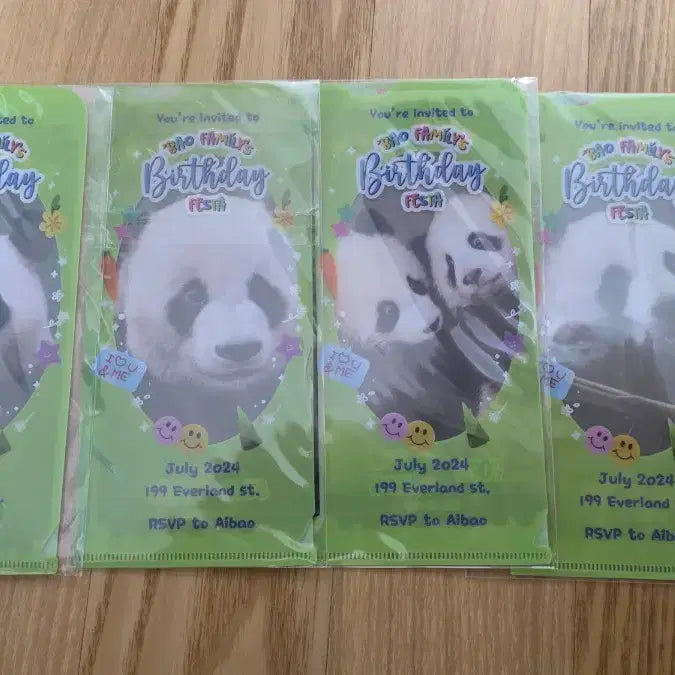 [BUNJANG] Bao Family 2024 Birthday Invitation Card Set / 24년 바오패밀리 생일초대카드