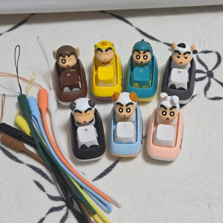 [BUNJANG] Crayon Shin-chan Full Set of 7 Animal Keycaps New / 짱구는 못말려 짱구키캡 7종 풀세트 새상품