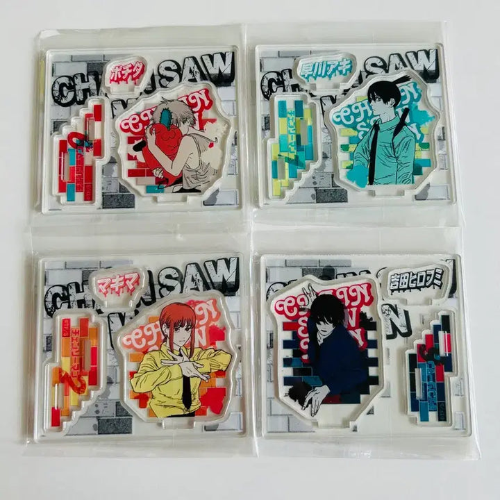 [BUNJANG] Chainsaw Man Acrylic Standee Set (4 Types) / 체인소맨 피겨 아크릴 스탠드 4종 일괄 마키마 아키 덴지 포치타 요시다