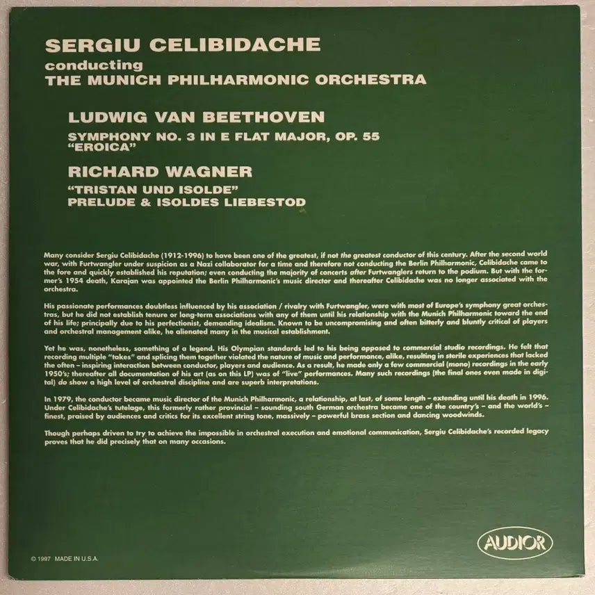 [BUNJANG] Sergiu Celibidache Conducts Beethoven Symphony No. 3 &