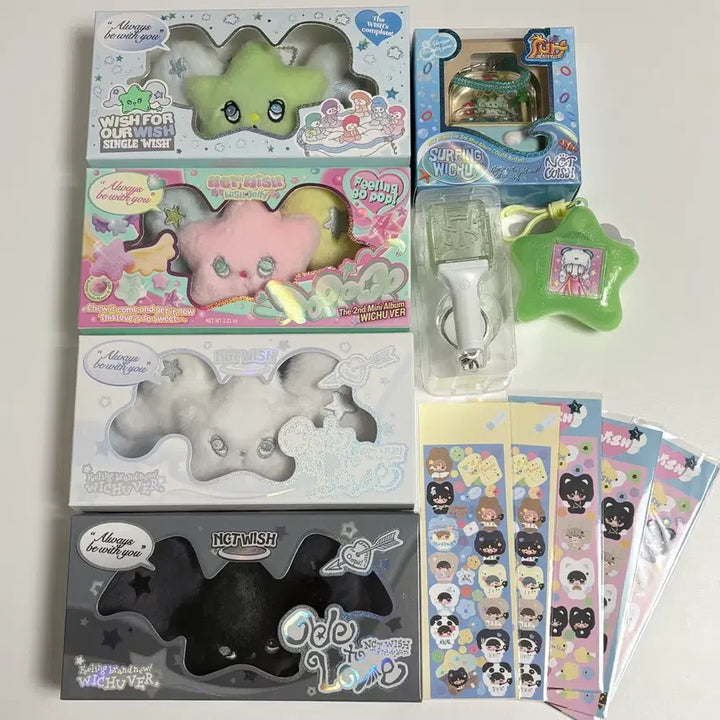 [BUNJANG] NCT WISH WISHCHUU POPCHUU Eros Anteros Water Game Album Bundle Set Cheer Stick Keychain / (일괄) 엔시티위시 위츄 팝츄 에로스 안테로스 워터게임 앨범 응원봉 키링
