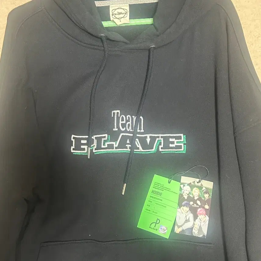 [BUNJANG] TeamPlayave Black Hoodie L / 팀플레이브 후드티 검정 L