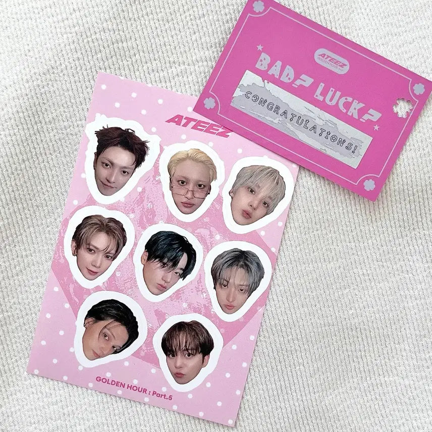 [SOLD OUT] [BUNJANG] ATEEZ BAD Lucky Draw Bbojak-Tz Sticker / 에이티즈 BAD 럭키드로우 뽀짝티즈 스티커