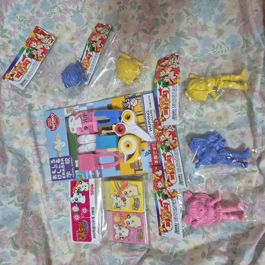 [BUNJANG] Wedding Peach &amp; Banga Banga Hamster Eraser Set / 고전문구 웨딩피치 방가방가햄토리 포함 지우개 일괄판매