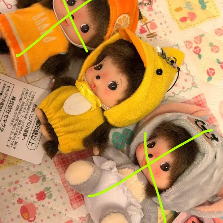 [BUNJANG] Monchhichi Bebichhichi Big Head Keyring (Old Version) + Custom Duck Outfit / 마지막 가격) 몬치치 베비치치 빅헤드 구버전 키링 + 오리 옷 커스텀