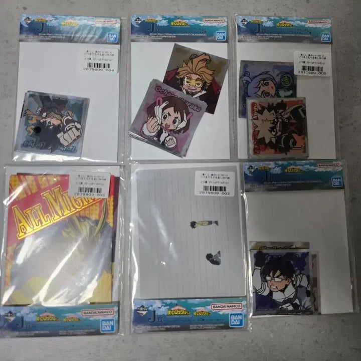 [BUNJANG] My Hero Academia Ichiban Kuji J Prize Sticker &amp; Postcard Set Bundle / (6종일괄)나히아 제일복권 J상 스티커,엽서세트 판매
