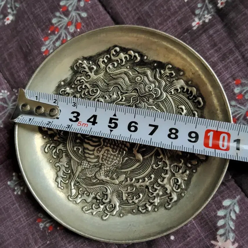 [BUNJANG] Brass Plate with Dragon Motif / 용 문양 백동  접시