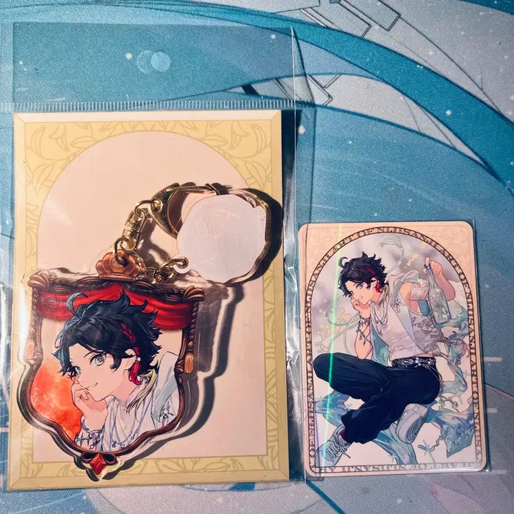 [BUNJANG] Nijisanji Saegusa Akina Art of Acrylic Keyring &amp; Card Bundle Set / [일괄] 니지산지 사에구사 아키나 아트오브 아크릴 키링 카드