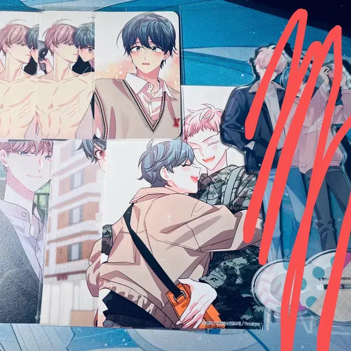[BUNJANG] Toonique Collaboration Acrylic Standee, Postcard, Photocard Bundle Set / [급전판매 / 일괄] 우렁강도 투니크 콜라보 엽서 / 포카
