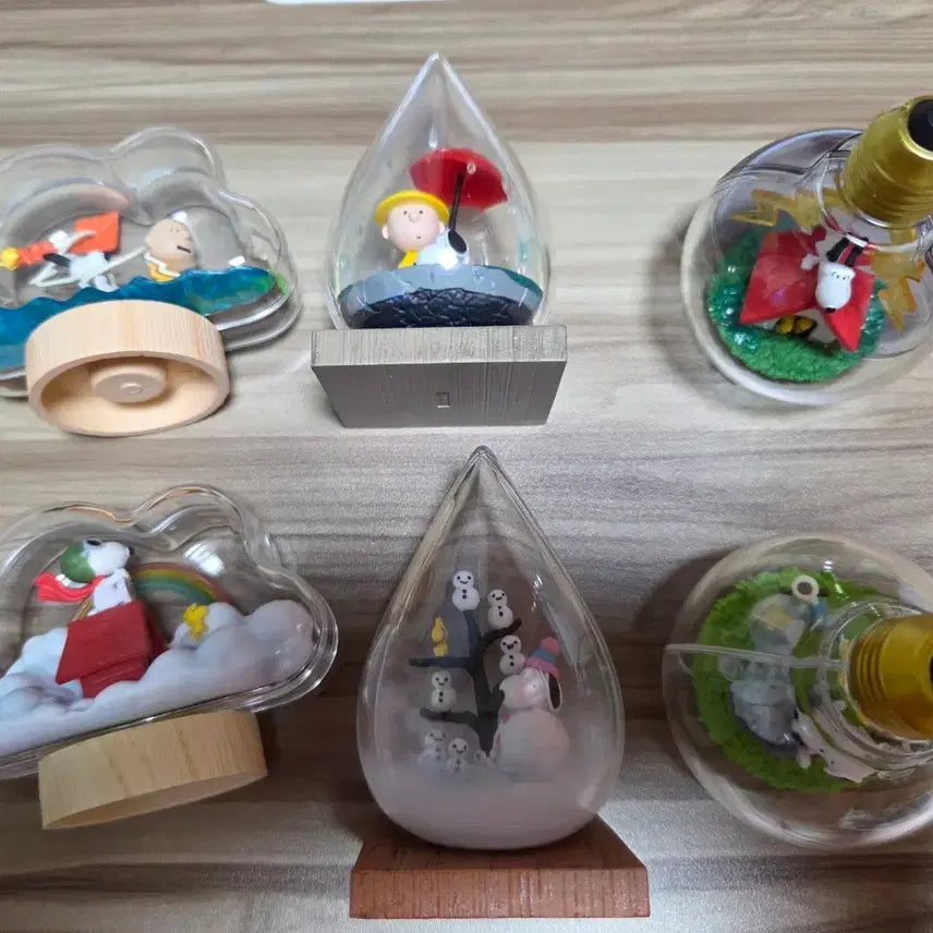[BUNJANG] Snoopy Weather Terrarium Figure Set (All 6 Types) / 스누피 웨더 날씨 테라리움 리멘트 피규어 전 6종