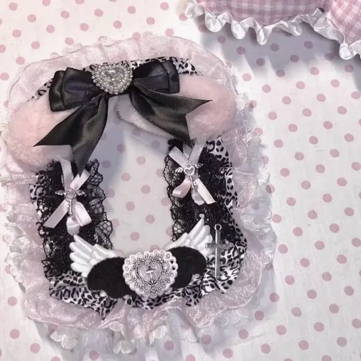 [BUNJANG] Galcore Leopard Print Ribbon Lace Top Loader My Melody Y2K Sanrio Menhera / 갸루코어 호피 리본 레이스 탑꾸 마이멜로디 y2k 산리오 멘헤라