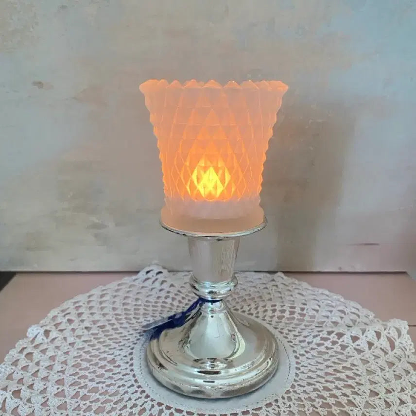 [BUNJANG] Vintage Silver-Plated Candlestick with Votive Holder / 빈티지 실버 촛대 + 보티브