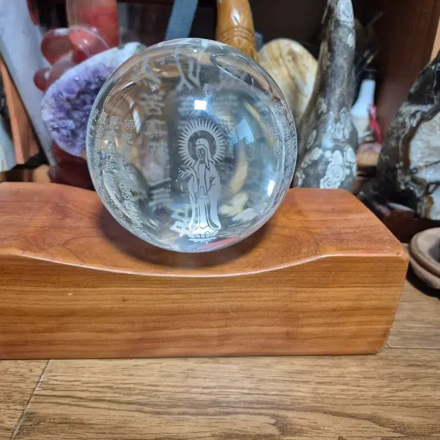 [BUNJANG] Crystal Material Carved Heart Sutra 10cm / 수정재질반야심경조각글자10센치