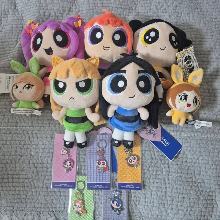 [BUNJANG] NewJeans Powerpuff Girls Plush Keychain Set / 급처)뉴진스 파워퍼프걸 인형 키링 세트