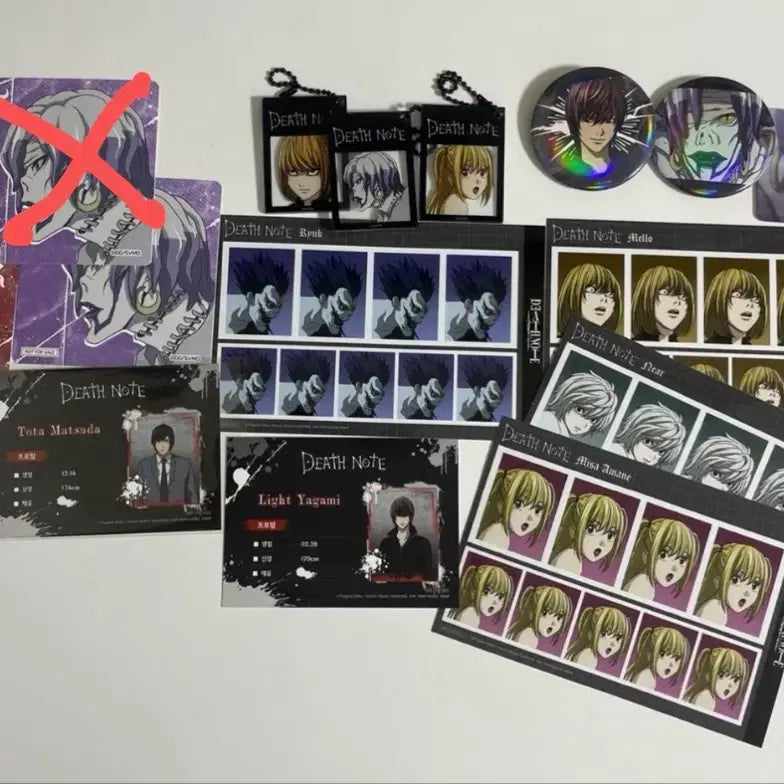 [BUNJANG] Toonique Death Note Goods Bundle Set (Card, Keyring, Badge, etc.) / 투니크 데스노트 굿즈 세트 (카드, 키링, 뱃지 등)