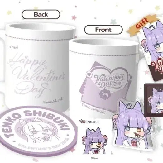 [BUNJANG] Stellive Valentine Tenkoshobuki Set, Keycaps, Stickers / 스텔라이브 발렌타인 텐코시부키 세트,키캡,띠부띠부씰