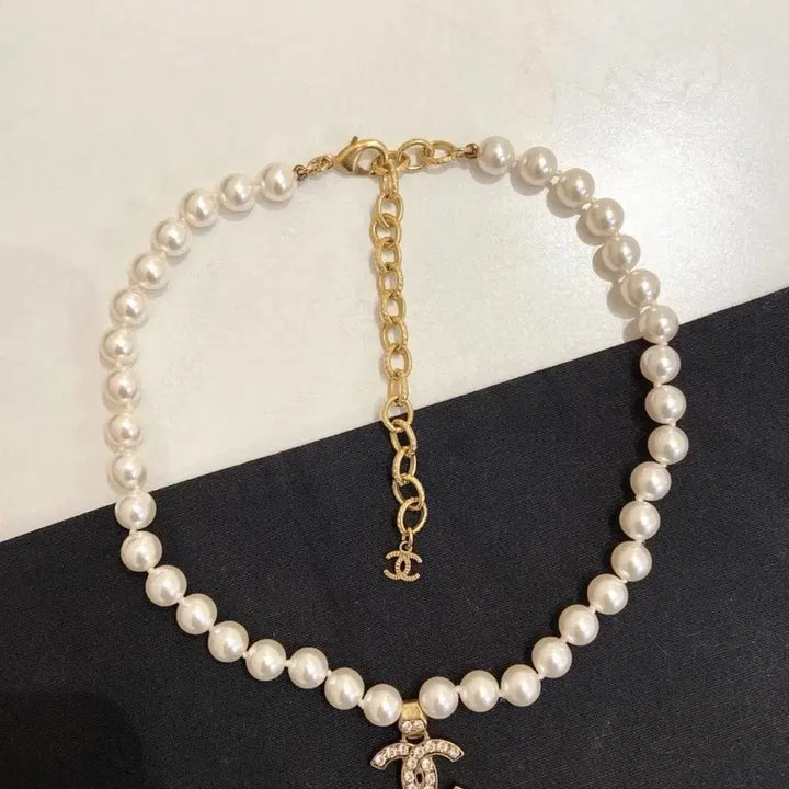 [BUNJANG] Chanel Pearl Necklace CC Logo Pendant / 샤넬 진주 목걸이