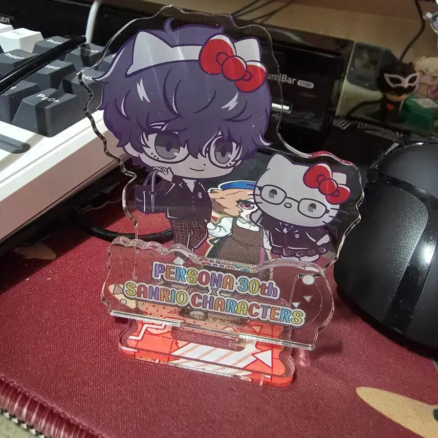 [BUNJANG] Persona 5 P5 Protagonist Sanrio Hello Kitty Acrylic Stand Amamiya Ren / 페르소나 P5 주인공 30주년 산리오 헬로키티 아크릴 스탠드 아마미야 렌