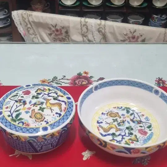 [BUNJANG] Hanguk Dojagi Ten Symbols of Longevity Rice Bowl &amp; Soup Bowl Set / 한국도자기십장생밥공기 +국공기