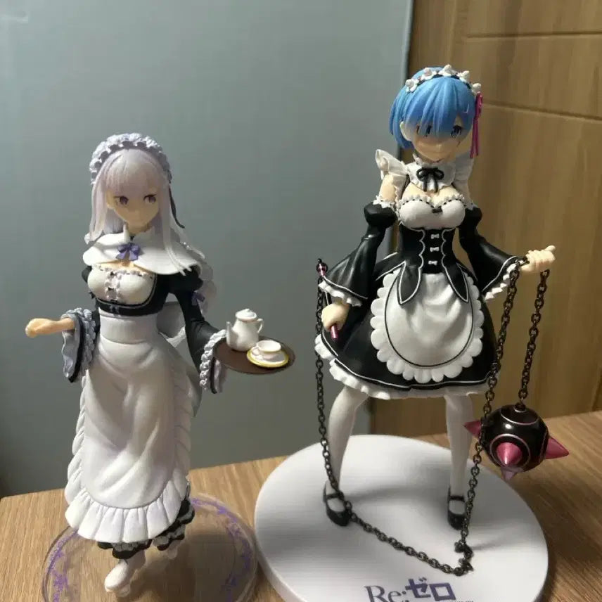[BUNJANG] Re:Zero Emilia &amp; Ram Figure Set / (무료 배송) 리제로 에밀리아,렘 피규어