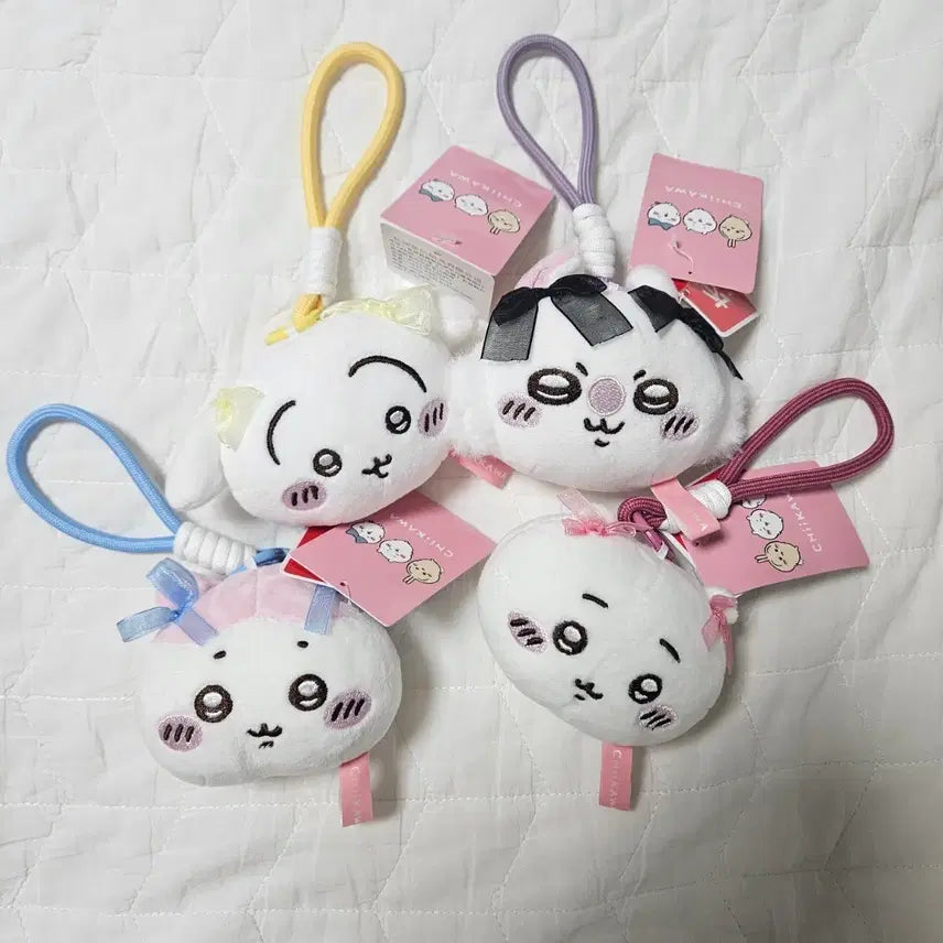 [BUNJANG] Cheekawa Face Doll Keyring Set (4 Types) / 먼작귀 치이카와 페이스 인형 키링 4종 일괄
